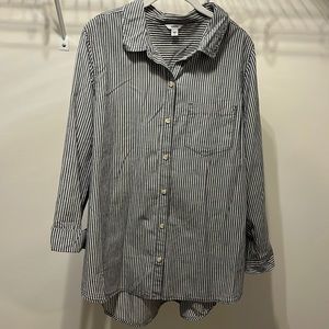 Pinstripe button down shirt